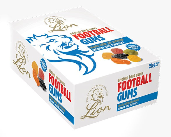 Lion Football Gums firm chewy fruit‑flavoured sweets in football shapes