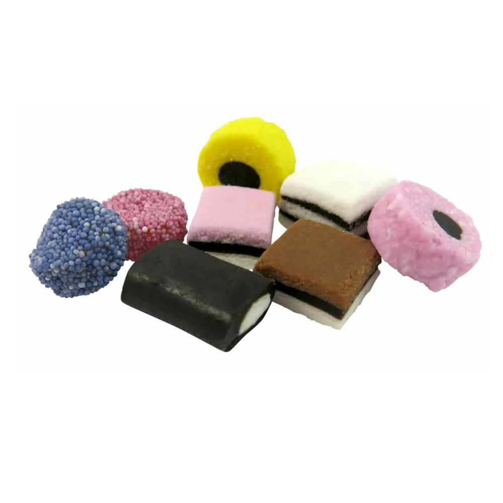 Taveners Liquorice Allsorts assorted liquorice sweets in mixed shapes and colours