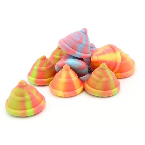 Damel multicoloured spinning top gummy sweets