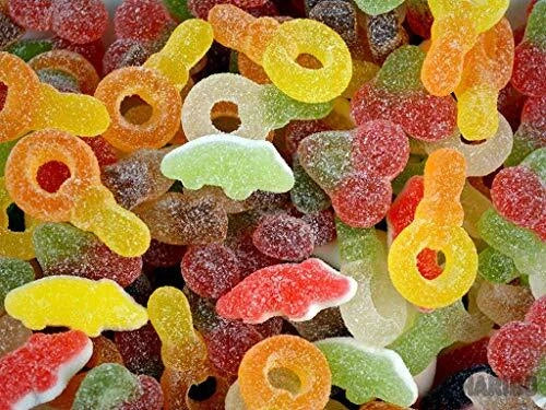 Haribo Tangfastics fizzy gummy sweets in assorted sour fruit shapes