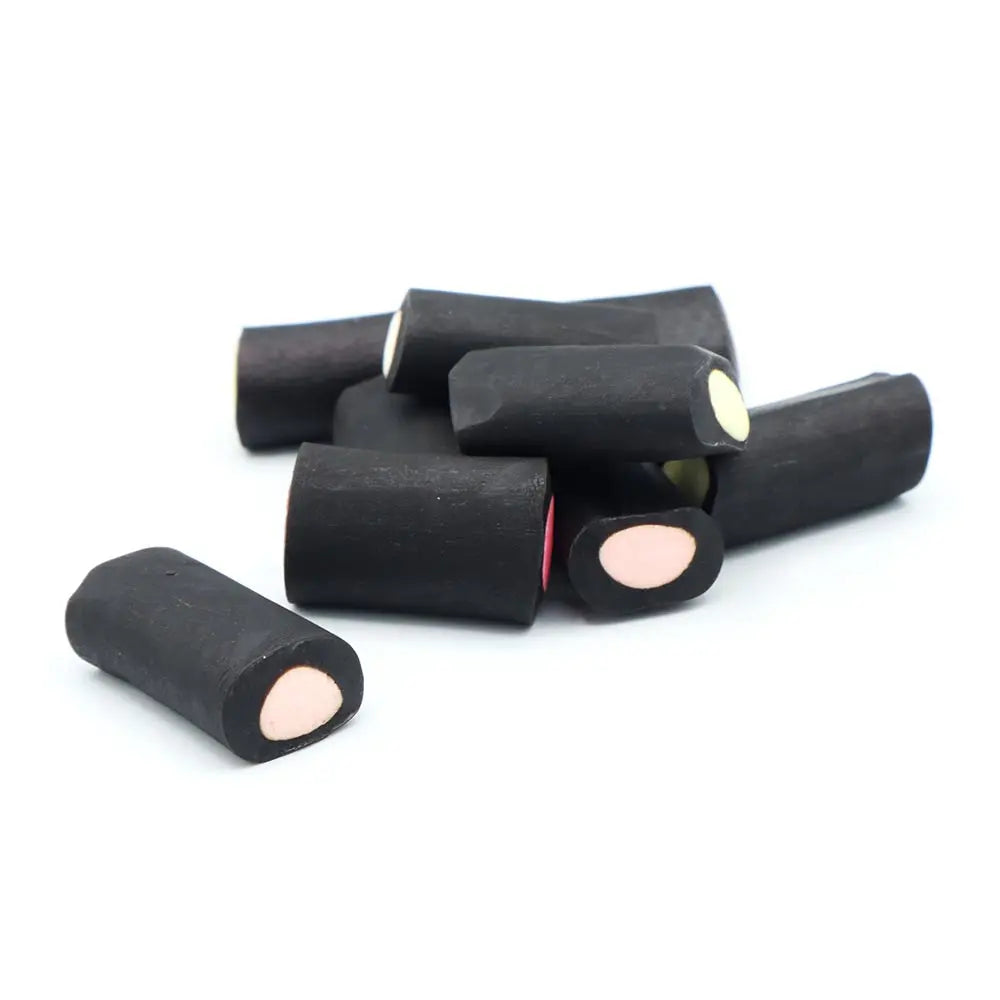 Kingsway liquorice cream rocks soft liquorice pieces with sweet fondant centres