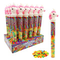Jelly bean unicorn tubes filled with colourful jelly beans