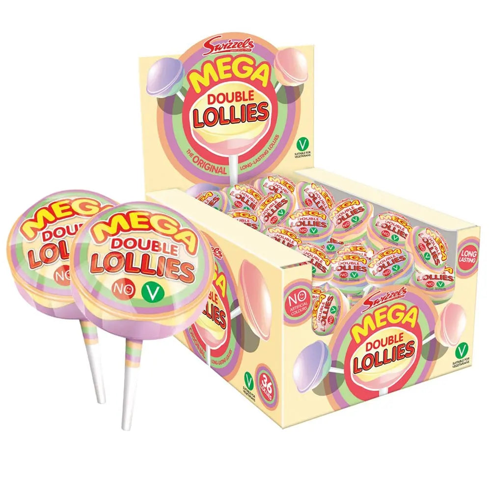 Swizzels Mega Double Lollies giant fruit‑flavoured lollipops