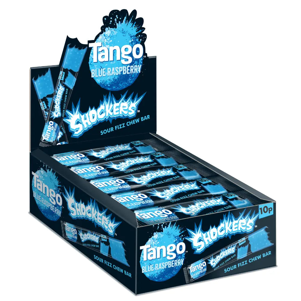 Tango blue raspberry sherbet shockers super‑sour chew bar